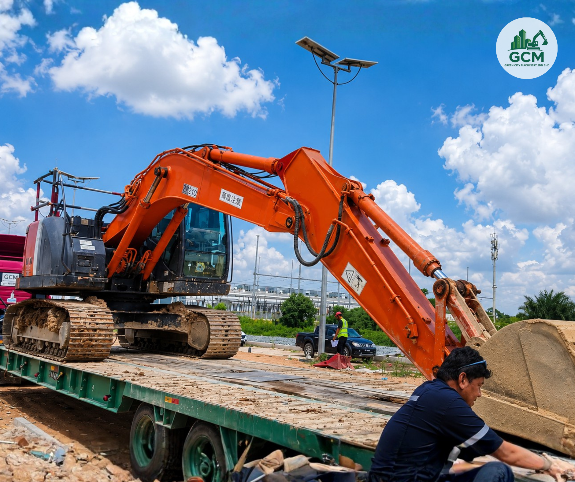 GCM excavator mobilised to Sedenak Tech Park, Kulai, for data centre work
