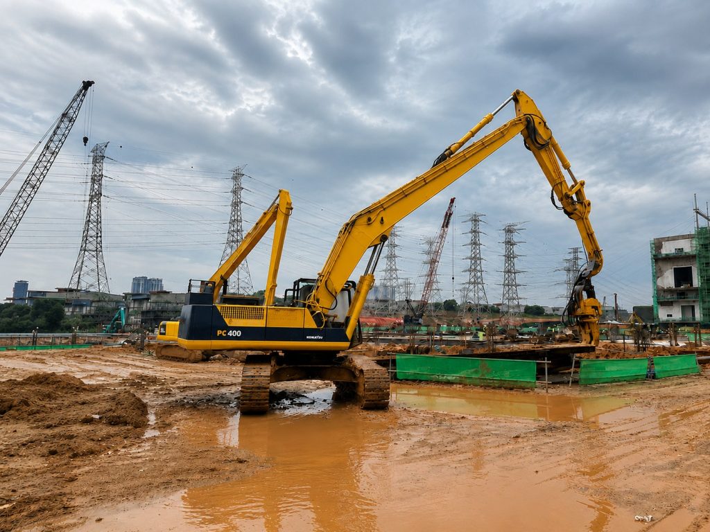 green city machinery 40 ton excavator heavy earthwork johor