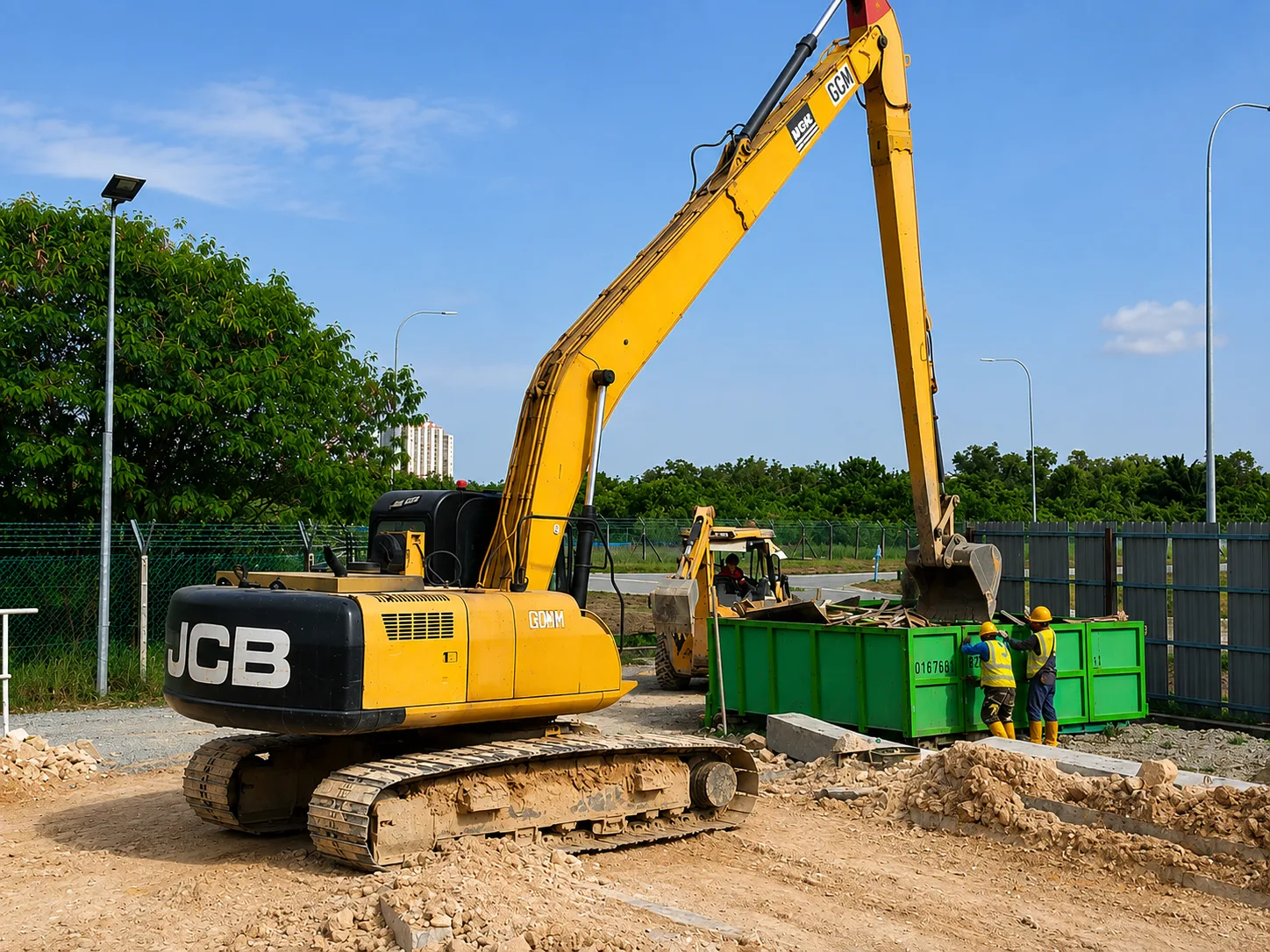 green city machinery excavator long arm 20ton jcb