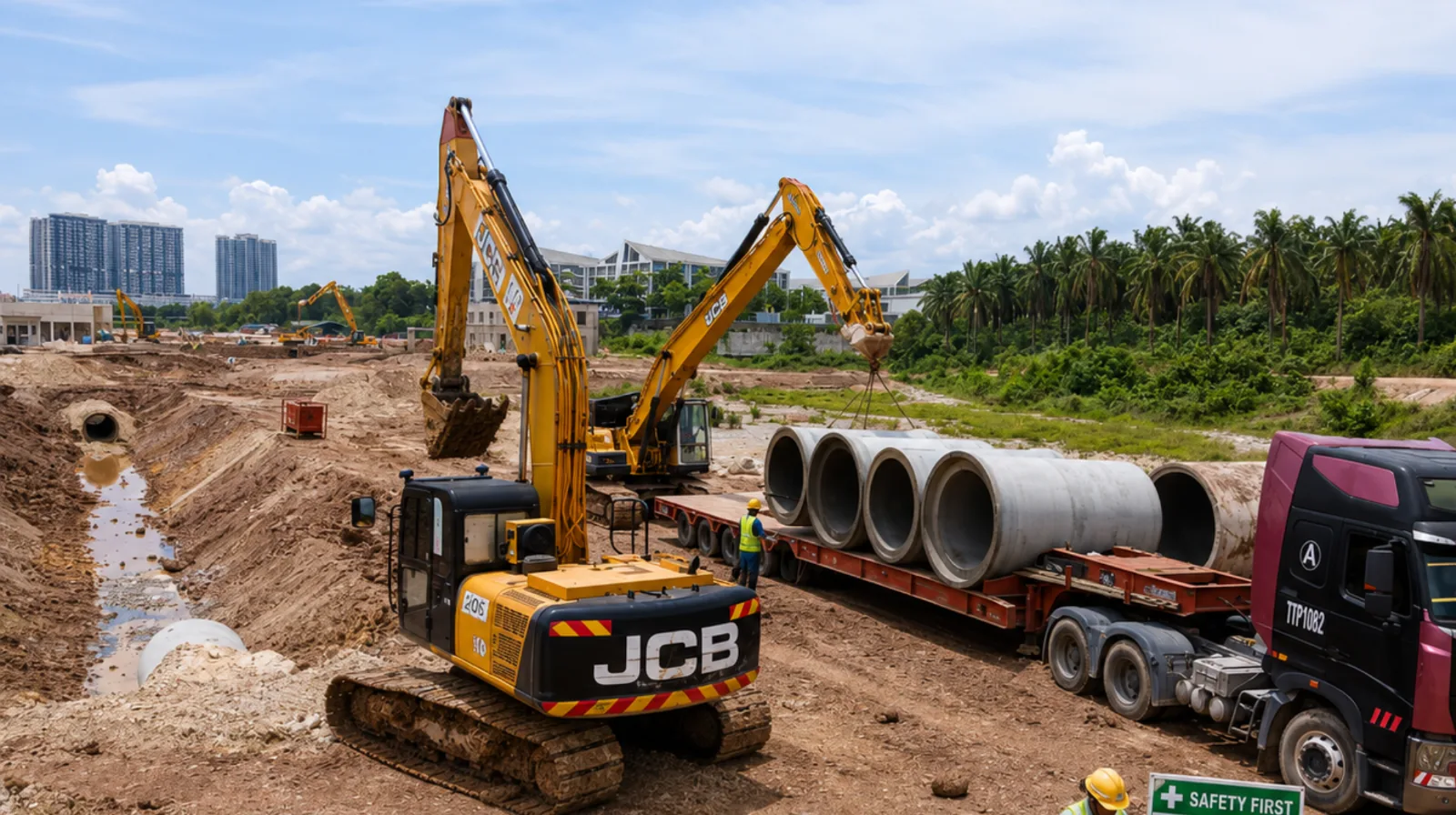 Projects Excavator on earthworks in Johor Bahru